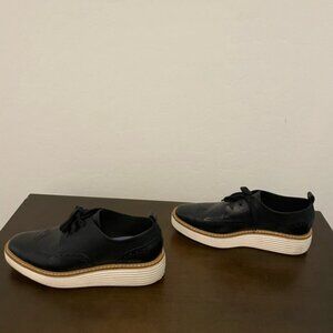 Cole Haan black Leather Lace Up Oxford Shoes Womens 6.5 Loafer Comfort Classic